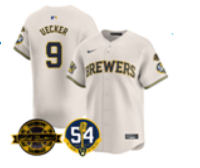 Men Nike 2025 Milwaukee Brewers #9 Uecker cream Game MLB Jersey 001->milwaukee brewers->MLB Jersey